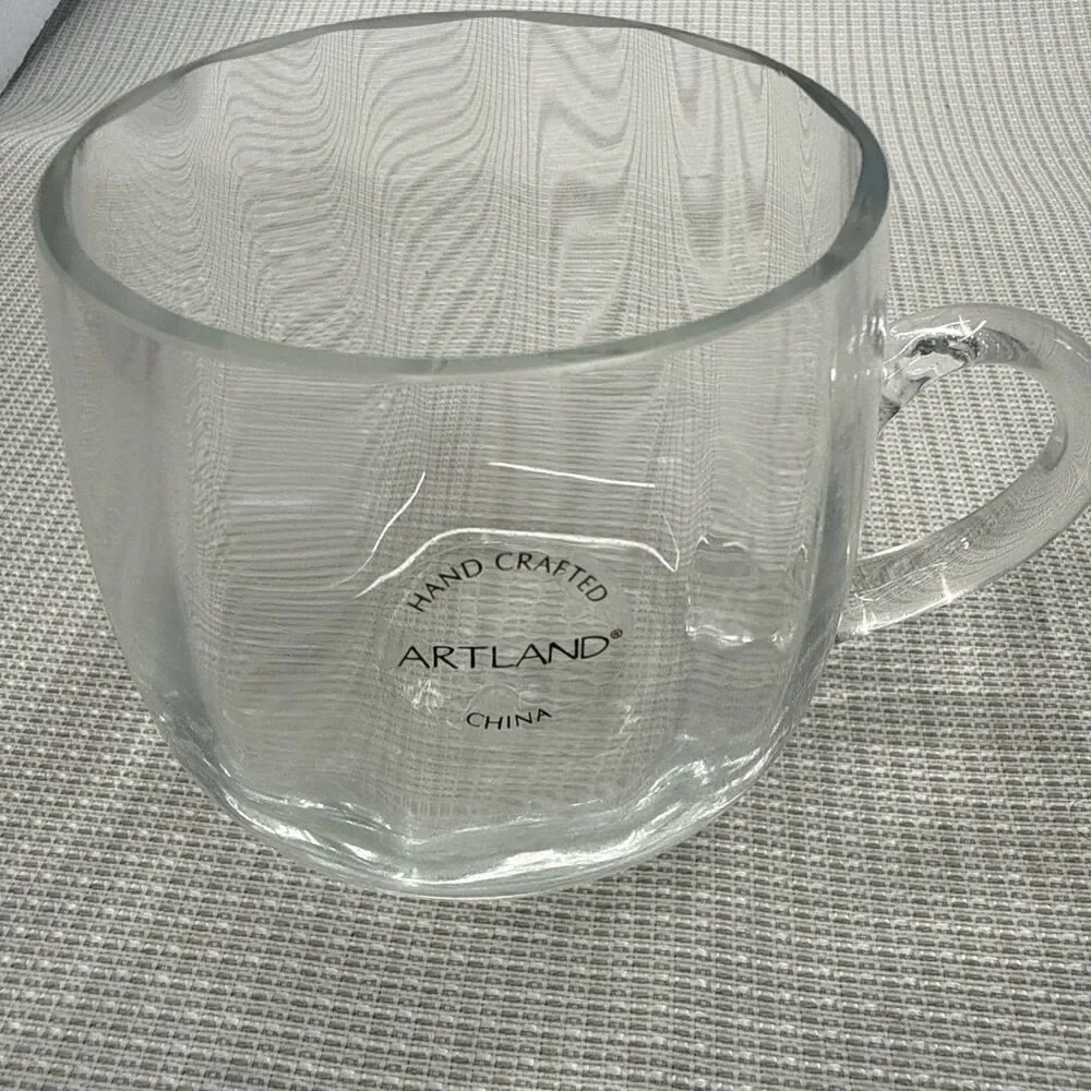 Artland Simplicity Glass Punch Bowl 8 Piece Set - Bowl, Ladle, 6 Cups Orig. Box